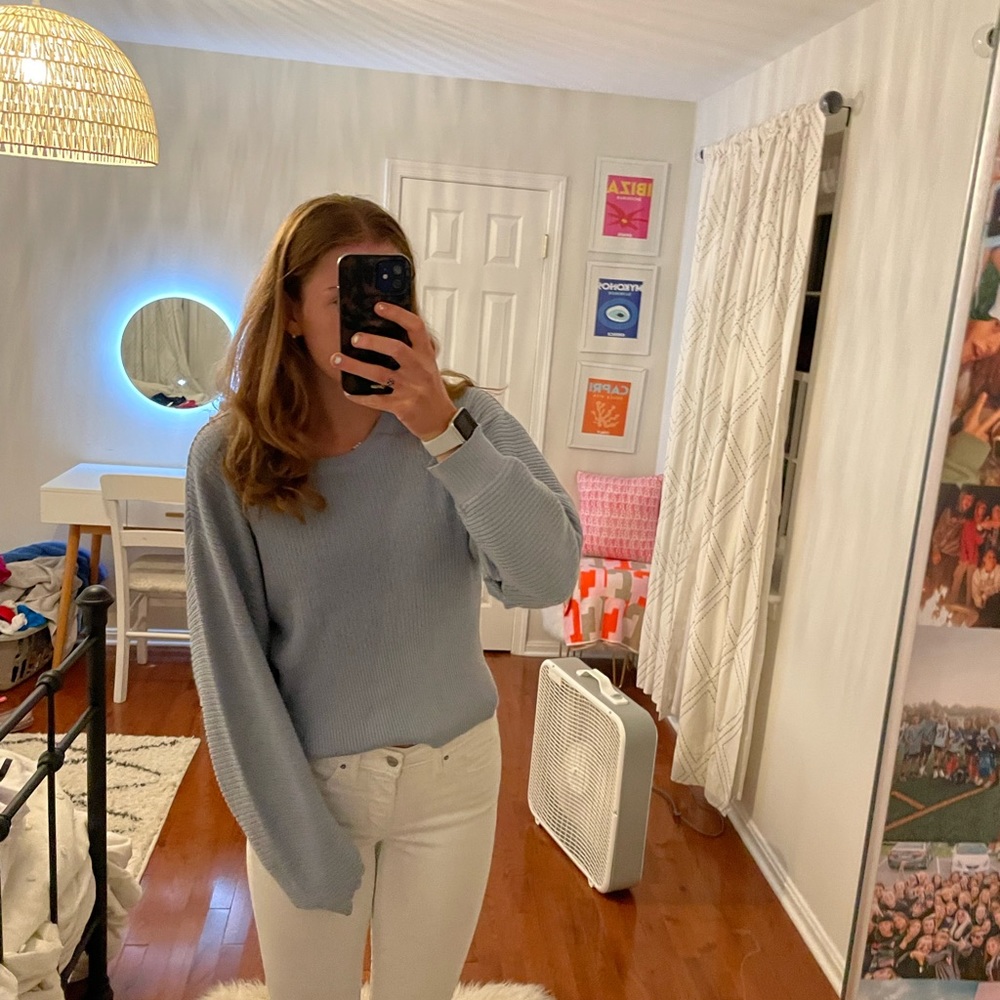 Pink Rose Blue Sweater